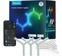 Govee Glide Y Lights, RGBIC LED spēļu gaisma, viedā mājas DIY radošā dekoratīvā gaisma ar mūzikas sinhronizāciju un 40+ skatuves režīmiem, Wi-Fi sienas lampas viesistabai, guļamistabai, 7 gab. iepakojumā