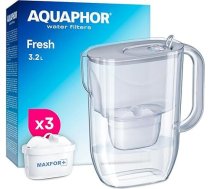 AQUAPHOR dzeramā ūdens filtrēšanas krūka 3,2 l – filtrēšanas krūka ar 3 „Maxfor+“ filtrējošajām kasetnēm – dzeramā ūdens filtrs samazina kaļķa nogulsnes un hlora saturu – piemērota kafijai, tējai un dzeramajam ūdenim – pelē