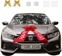 Liela sarkana dzimšanas dienas lenta, milzīgas dāvanu lentes dekorēšanai, liela dāvanu iesaiņošanas lenta (58 cm), „Happy Birthday“ dāvanu iesaiņošana, automašīnas lenta, tauriņa forma, dāvanu lenta