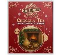 Matt & Harry's Chocola-Tee Adventes kalendārs 2025 – augstākās kvalitātes tējas un šokolādes Ziemassvētku kalendārs | 48 tējas maisiņi un 48 šokolādes konfektes | Gardēžu dāvana diviem | Iepazīstiet britu tējas tradīcijas