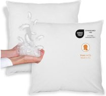 „Sleepling“ spalvu un pūku spilvens ar pārvalku no 100 % kokvilnas, balts