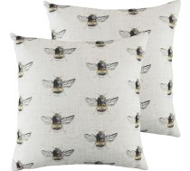Evans Lichfield „Bee Happy“ spilvens ar atkārtotu rakstu, balts, 43 x 43 cm, 2