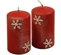 Skaistas Adventes sveces „Winter Light“ – 2 gab. iepakojums – Motīvs: sniegpārsla – vainaga sveces / cilindriskas sveces – Ziemassvētku sveces (Ruby, mazās: augstums 10 cm, diametrs 6 cm)