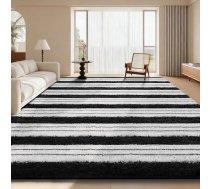 „Sour Lemon“ paklāji dzīvojamajai istabai, 200 x 300 cm, svītrains, mazgājams, neslīdošs, īpaši liels, pūkains, mīksts, moderns grīdas paklājs, piemērots bērnistabai un dzīvojamajai istabai