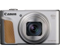 Canon PowerShot SX740 HS Lite Edition digitālā kamera (20,3 MP, 40x optiskā tālummaiņa, 7,5 cm (3 collu) displejs, DIGIC 8, 4K Ultra HD, HDMI, Wi-Fi, Bluetooth, automātiskā diafragma, automātiskais laiks, sudrabots)