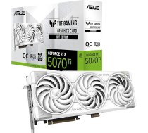 ASUS TUF Gaming GeForce RTX 5070 Ti 16GB GDDR7 BTF White OC Edition grafiskā karte (NVIDIA DLSS 4, 3125-slots, PCIe 5.0, 3x DisplayPort 2.1b, 2x HDMI 2.1b, GC-HPWR, balta, TUF-RTX5070TI-O16G-BTF-WHITE)