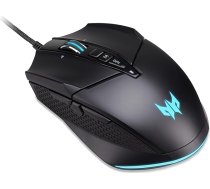 acer Predator Cestus 335 Gaming Mouse (19 000 DPI, 400 IPS izsekošana, 10 programmējamas pogas, 0,5 ms reakcijas laiks, RGB apgaismojums) Melns/melns