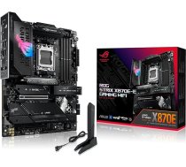 ASUS ROG Strix X870E-E Gaming WiFi AMD AM5 X870 ATX pamatplate 18+2+2 jaudas līmeņi, dinamiskais OC pārslēdzējs, Core Flex, DDR5 AEMP, WiFi 7, 5X M.2, PCIe 5.0, Q-Release Slim, USB4, AI OCing &