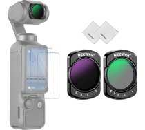 NEEWER mainīga ND filtra komplekts, saderīgs ar DJI Osmo Pocket 3 Creator Combo aksesuāriem, ND2-32, ND64-512, HD neitrāla blīvuma filtrs ar ierobežotu pieturu skaitu, ar 2 ekrāna aizsargplēvēm un 2 tīrīšanas salvetēm
