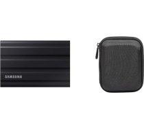 Samsung Portable SSD T7 Shield (MU-PE1T0S/EU), 1TB, USB 3.2 Gen.2, 1050MB/s nolasīšana, 1000MB/s ierakstīšana, melns + Amazon Basics cietā diska soma, melns