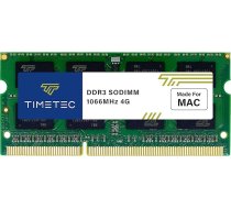 Timetec 4GB saderīgs ar Apple DDR3 1067MHz/1066MHz PC3-8500 CL7 Dual Rank, Mac Book, Mac Book Pro, iMac, Mac Mini (2008. gada beigas, 2009. gada sākums/vidus/ beigas, 2010. gada vidus) SODIMM atmiņas Mac RAM atjaunināšana