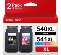 ECHALLENGE PG-540 XL CL-541 XL saderīgs ar Canon printeru kasetnēm 540 541 Multipack kasetnes Pixma TS5150 MG3650 MG3650 MG3600 MG4250 MX475 MX375 MX535 MG3150 MG3500 (1 melna, 1 krāsaina)