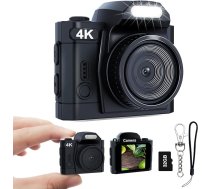 4K mini digitālā kamera, HD 16 MP kamera, 1,5 collu IPS krāsu ekrāns, portatīva video ierakstīšanas ierīce ar monorefleksa formētu CMOS sensoru, 32 GB atmiņas karte