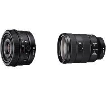 Sony SEL24F28G Pilna formāta objektīvs FE 24 mm F2.8 G - augstākās klases G sērijas objektīvs ar fiksētu fokusa attālumu un FE 24-105 mm f/4 G OSS pilna formāta standarta tālummaiņas objektīvs (SEL24105G)