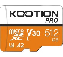 KOOTION 512 GB Micro SD karte līdz 170 MB/s, atmiņas karte Micro SDXC ar adapteri UHS-I Class 10, U3, V30, A2, Full HD un 4K video viedtālruņiem/tabletiem/aktīvajām kamerām