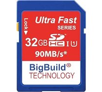 BigBuild Technology 32GB Ultra Fast 90MB/s Class 10 SD SDHC atmiņas karte Canon IXUS 285 HS kamerai
