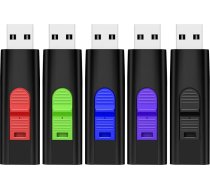 USB zibatmiņas disks 32GB 5 Pack USB 2.0 Flash Drive Rotējošs ātrgaitas datu glabāšanas U disks Laba dāvana (5 krāsas: sarkana, zaļa, melna, melna, zila, violeta)