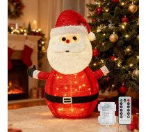 Aigostar Ziemassvētku vecīša Ziemassvētku rotājums ar bateriju kastīti, silti balts, ar tālvadības pulti, 8 gaismas režīmi, 70 cm, 50 LED, salokāms, taimeris, IP44, izmantošanai iekštelpās un ārpus telpām, ziemas rotājums