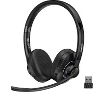 TECKNET V6.0 Bluetooth austiņas ar mikrofonu, bezvadu austiņas ar AI adaptīvu trokšņu slāpēšanu Bluetooth bezvadu austiņas datoram uz auss ar USB-C uztvērēju birojam/autovadītājam/zvana centram - 50+ stundu akumulators