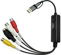 Leikurvo RCA AV uz USB C pārveidotājs, VHS uz USB 2.0 video uztveršanas kartes adapteris, video pārveidotājs, VHS digitalizācijas ierīces pārveidotājs, AV NTSC PAL Video S Video Composite uz USB pārveidotājs