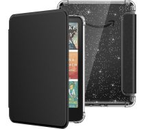 MoKo Mīksts, mīksts, elastīgs, mirdzošs, caurspīdīgs TPU apvalks, viegls, ar automātiskās modināšanas/miega funkciju, melns, 7 collu Kindle Paperwhite 2024 12th Gen & Kindle Colorsoft Signature Edition 2024, īpaši caurspīdīgs