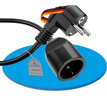 sonero Verlängerungskabel Stromkabel Verlängerung, 20,0m, Schuko Schutzkontakt Stecker auf Buchse, Strom Kabelverlängerung, Netzkabel, Steckdosenverlängerung Schwarz