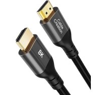 8K HDMI kabelis 3 m, CableCreation īpaši ātrdarbīgs HDMI kabelis ar 48 Gbps, 8K @ 60Hz, 4K @ 120Hz, eARC HDR HDCP 2.2 2.3, saderīgs ar PS5 PS4 Xbox X Series X Roku TV 4K Sony LG Samsung TV