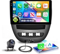 VECHTEL 4G + 64G Auto Radio Android 15 priekš Toyota Aygo/Peugeot 107/Citroen C1 2004-2014, 10,1 collu In-Cell HD skārienjūtīgais ekrāns ar bezvadu Carplay Android Auto GPS Wi-Fi USB Bluetooth FM RDS