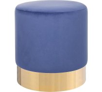 Beliani Sophia Round Cushion Pouf Velvet Blue Ottoman Seat Pouf Modern Baroque
