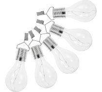 Cabilock 5 Stück Hängende Solarlampen für Außenbereich mit Energiesparender Induktion Silberne LED Glühbirnen aus Abs Undpc für Haus und Gartendekoration