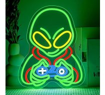 Svešzemju Spēlēšana Spēle Neona zīme Svešzemju LED zīme Dimmable dekorēšanai Svešzemju Spēle Neona zīme Gaismas zīmes Sienas dekori rotaļu istabai, lūku, ģimenes istabai, bērnu istabai, dāvana zēniem