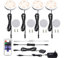 AIBOO LED 230 V skapja apgaismojuma komplekts ar tālvadības pulti, 12 V virtuves LED gaisma ar kabeli skapjiem, skapji, skapji, skapji, drēbju skapji, 8 W, silti balta