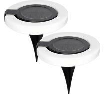 2 Stück Solar-Weglichter, wasserdichte LED-Bodenbeleleuchtung, Abenddämmerung, dekorative Landschaftslichter für Garten, Terrasse, Hof, Balkon, Treppe, Aa/300 mAh Akku, 15 x 14 cm