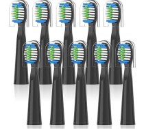 Ersatzbürstenköpfe, 10 Stück, kompatibel for Bitvae D2 elektrische Zahnbürste, Erwachsene, weiche Borsten(10PCS BLACK)