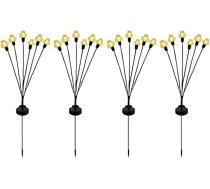 Solarbetriebene LED-Laterne Bodenleuchten mit 6 warmweißen LEDs, wetterbeständige Gartenwegbeleuchtung für Hofdekoration, energieeffiziente Installation (2)