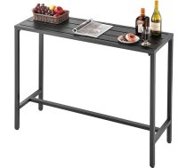 VEVOR Bāra galds, 1200 x 375 x 980 mm, Bistro galds, Bāra galds ar metāla rāmi, Taisnstūra ēdamgaldi, Virtuves galds, Bāra galds, Svētku galds, Dārza mēbeles balkonam, dārzam, baseina malai