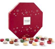 „Yankee Candle“ Adventes kalendārs 2025 – aromātisko svecīšu dāvanu komplekts ar 24 aromātiskām tējas svecītēm un 1 tējas svecīšu turētāju – dāvanas sievietēm