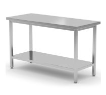 Centrālais darba virsmas galds ar plauktu Budget Line 1000 x 600 x 850 mm - Hendi 817162