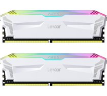 Lexar ARES RGB DDR4 RAM 16GB komplekts (8GB x 2) 4000 MHz, DRAM 288-Pin U-DIMM, XMP 2.0 augstas veiktspējas galvenā atmiņa, CL18-22-22-42, PC4-32000, balta (LD4EU008G-R4000GDWA)