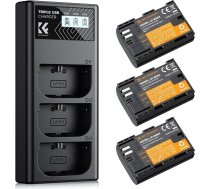 K&F CONCEPT LP-E6NH akumulators, 2250 mAh (3 bateriju komplekts), saderД«gs ar Canon EOS R7 R5 EOS R6 EOS R 5D II III IV 6D 6D 6D II 7D 7D II 60D 70D 80D 90D