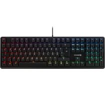 CHERRY G80-3000N RGB mehāniskā spēļu tastatūra ar RGB apgaismojumu, vācu izkārtojums (QWERTZ), vadu, Original MX Silent Red slēdži, melna