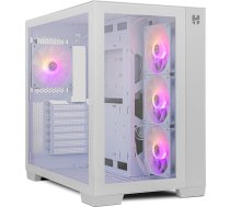 NOX XTREME PRODUCTS NXHUMMERASTRAWH Hummer Astra - Micro Mid-Tower, ATX, priekšējais un sānu rūdītais stikls, EASYLINK LED ARGB, 10 ventilatori, liela grafika, USB 3.0, balts