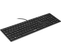 SPEEDLINK Riva Scissor Elegants metāla korpuss, klusa klaviatūra, plakanie taustiņi, PC klaviatūra ar USB kabeli, izturīgi šķērveida slēdži, vadu, vācu izkārtojums QWERTZ, melns