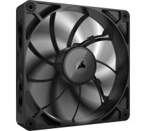 CORSAIR iCUE LINK RX140 MAX 140 mm PWM biezs ventilators - augsts statiskais spiediens - šķidro kristālu polimērs - magnētiskais kupola gultnis - viens ventilators - melns