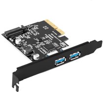 PCI Express 4X USB 3.1 Gen 2 Dual Type A Ports Expansion Card, 10Gbps 2 Port USB A Pcie Card Extender Adapter, Asmedia Chipset Internal USB Hub Converter for Desktop PC for Windows
