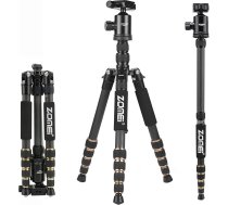 Zomei Z669C ceļojumu statīvs Viegls oglekļa šķiedras kameras statīvs ar lodveida galvu un pārnēsāšanas futrālis Canon 600d 700d Nikon d3200 d5300
