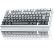 TECURS Gaming Keyboard Mechanical ISO DE Layout | 75% Hot-Swap Sideprint Keyboard Wireless Red Axis Gasket Mount, PBT, RGB, Creamy MK209 Keyboard (2.4G/BT/Type C) QWERTZ - Gamer uzstādīšanai