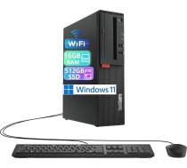 Lenovo ThinkCentre M710s SFF galddators, Intel Core i3-6100, 16GB RAM, 512GB SSD, WiFi, Bluetooth, ASV tastatūra, Windows 11 Pro (atjaunots)