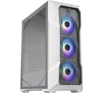 Cooler Master Master MasterBox TD500 Mesh V2 - E-ATX korpuss ar tekseļveida sietu, Mid-Tower, 3 x 120 mm ARGB ventilatori, noņemams vāks, rūdīta stikla sānu panelis, USB Type-C 10Gbps - balts