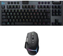 Logitech G G502 X PLUS optiskā bezvadu spēļu pele un G915 TKL mehāniskā bezvadu spēļu klaviatūra bez ciparu tastatūras - LIGHTSYNC RGB, LIGHTSPEED - PC/Notebooks, melna